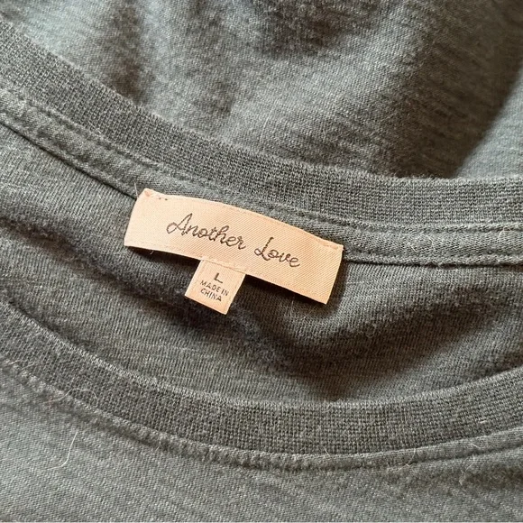 Another Love Deep Green Knit Top | Women's Size L Brushed Slub Top - Picture 7 of 10